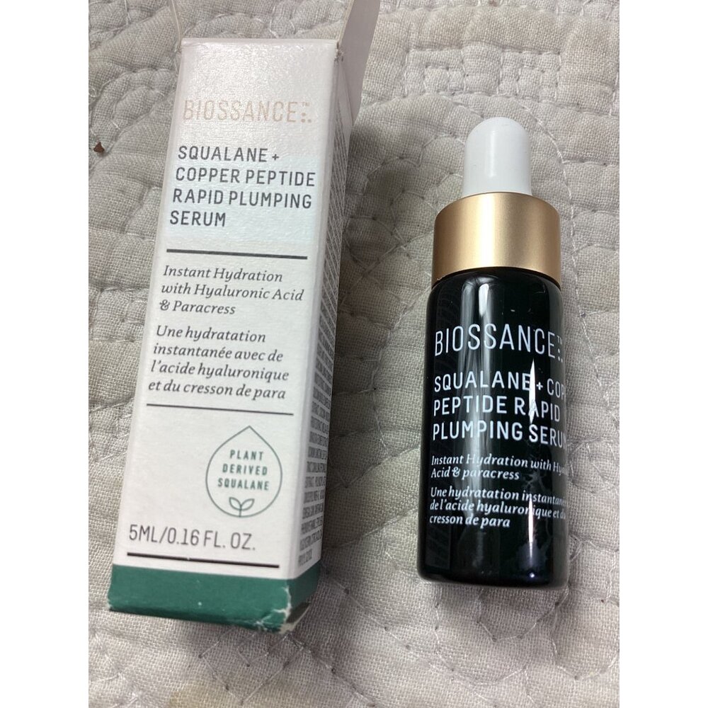 Biossance Squalane + Copper Peptide Rapid Plumping Serum 5ml  *New with Box*NWB